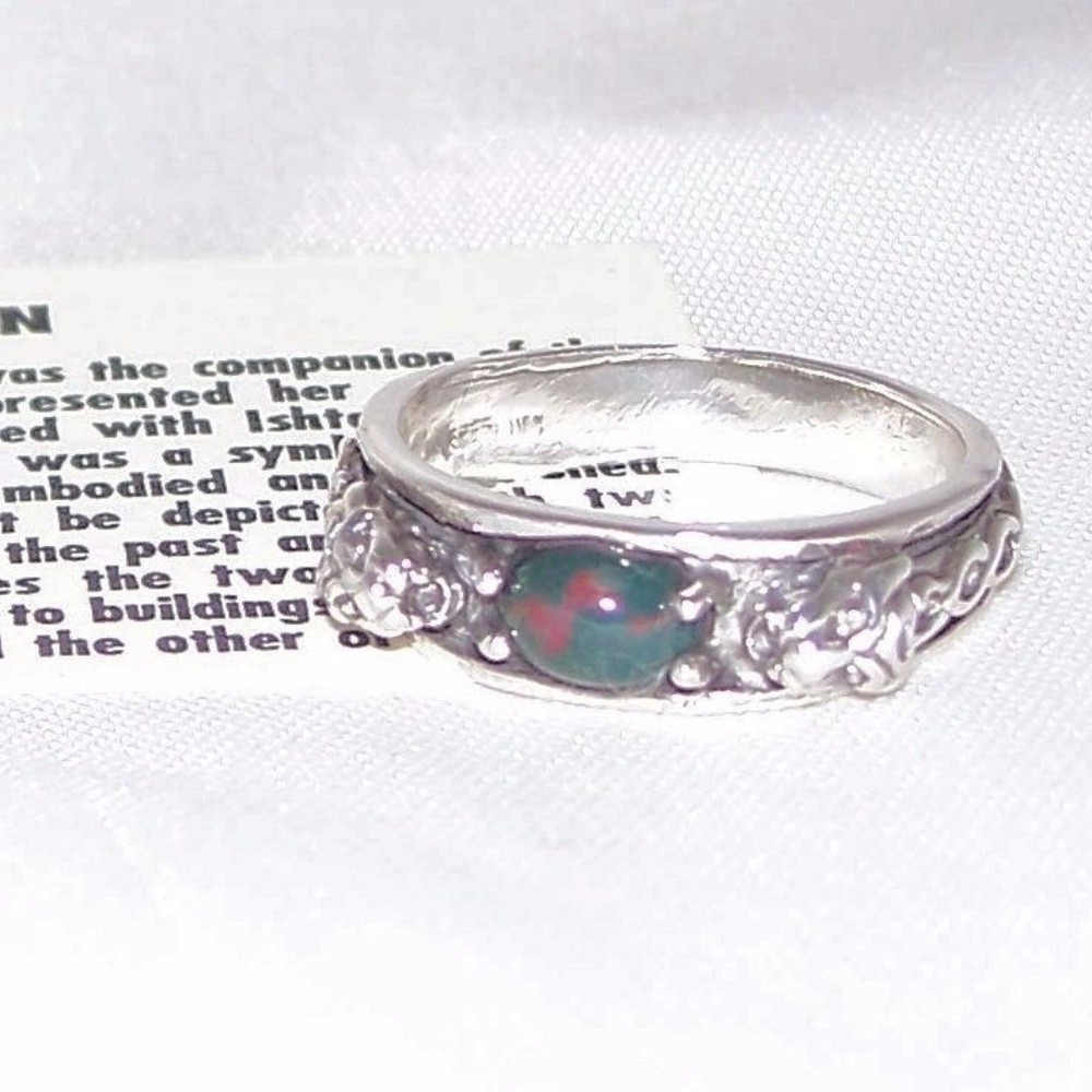 LION head Ring .925 Sterling Silver w/ genuine Bloodstone gem Celtic Lion USA - Picture 2 of 10